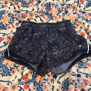 Asics Blue Athletic Shorts with Dolphin Hem